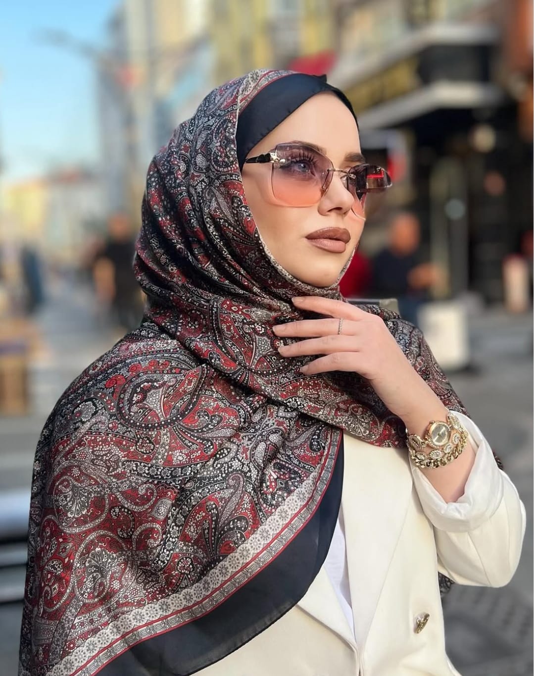 Elegant Silk paisley hijabs