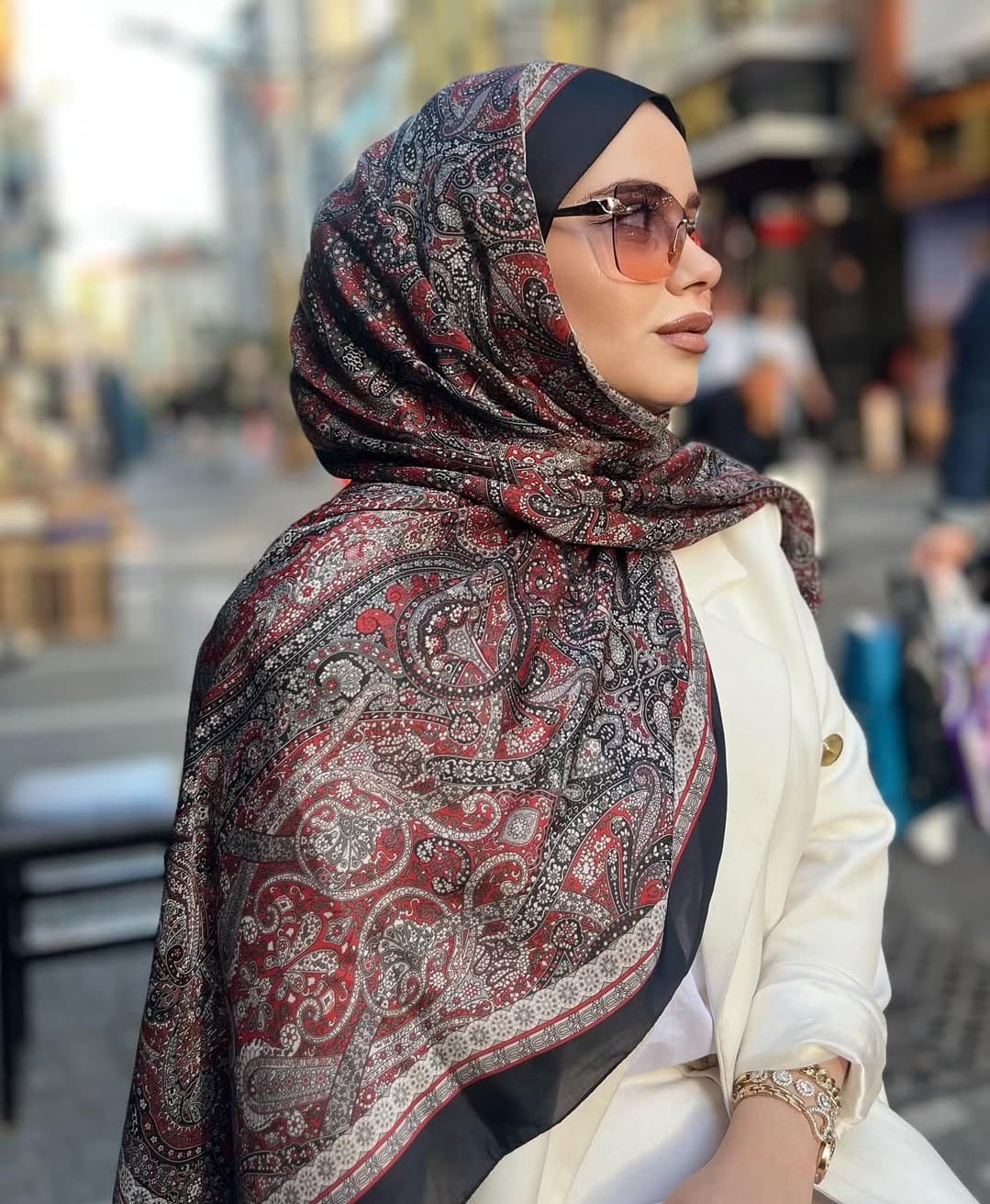 Elegant Silk paisley hijabs