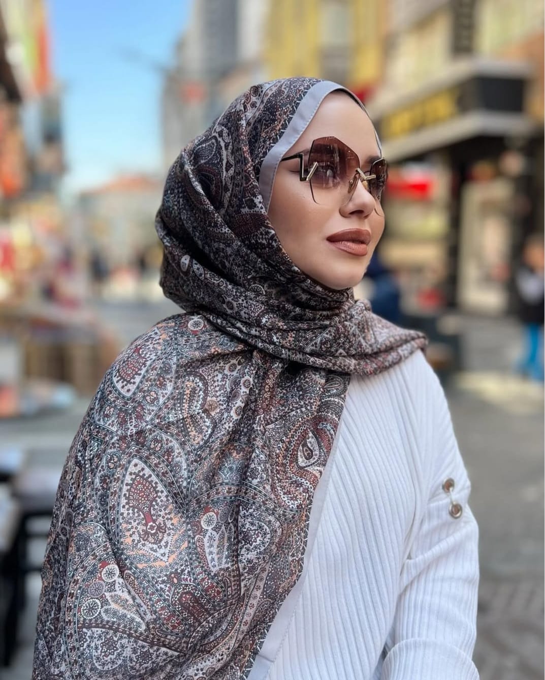 Elegant Silk paisley hijabs
