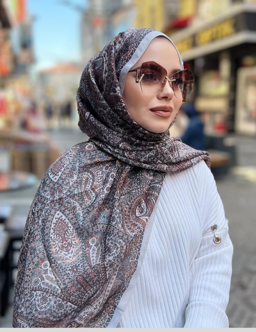 Elegant Silk paisley hijabs