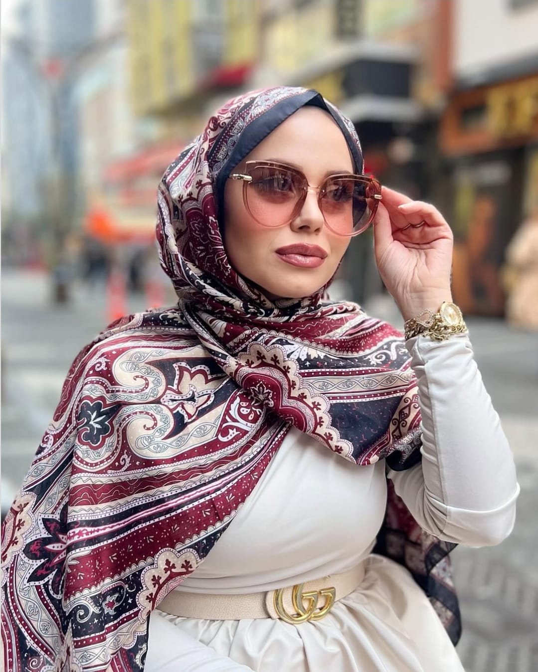 Elegant Silk paisley hijabs