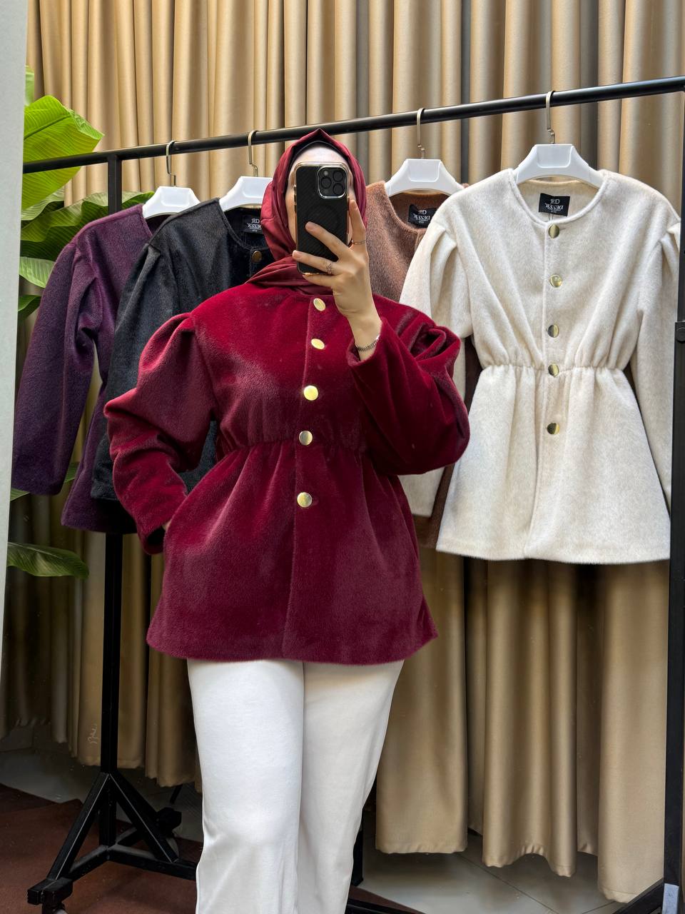 Elegant Buttoned Winter Coat for Women – Modest & Chic Style