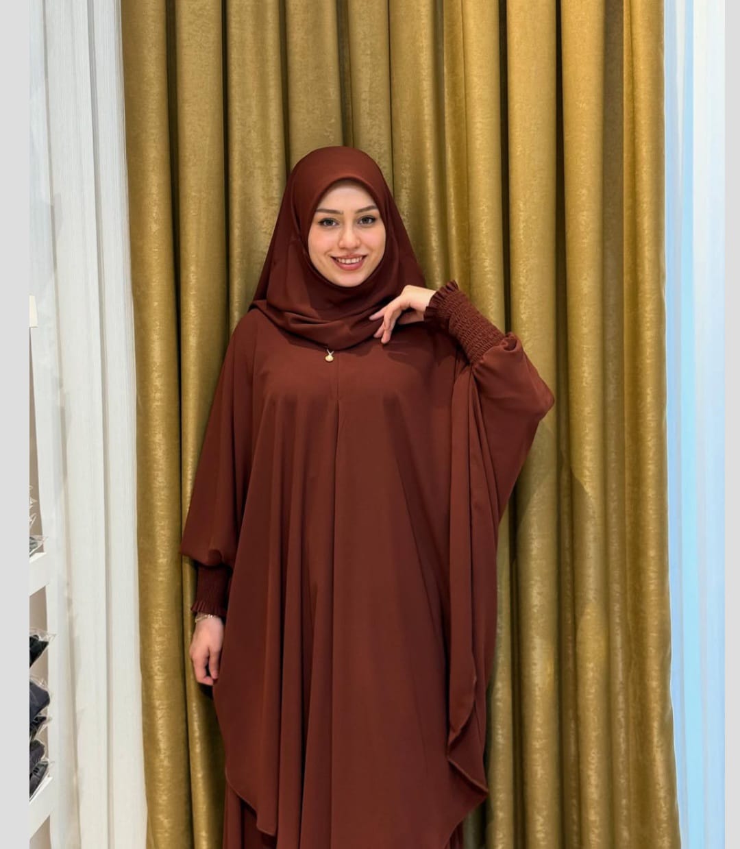 Product Title: 3-Piece Modest Khimar Set – Elegant Butterfly Khimar with Skirt & Headscarf