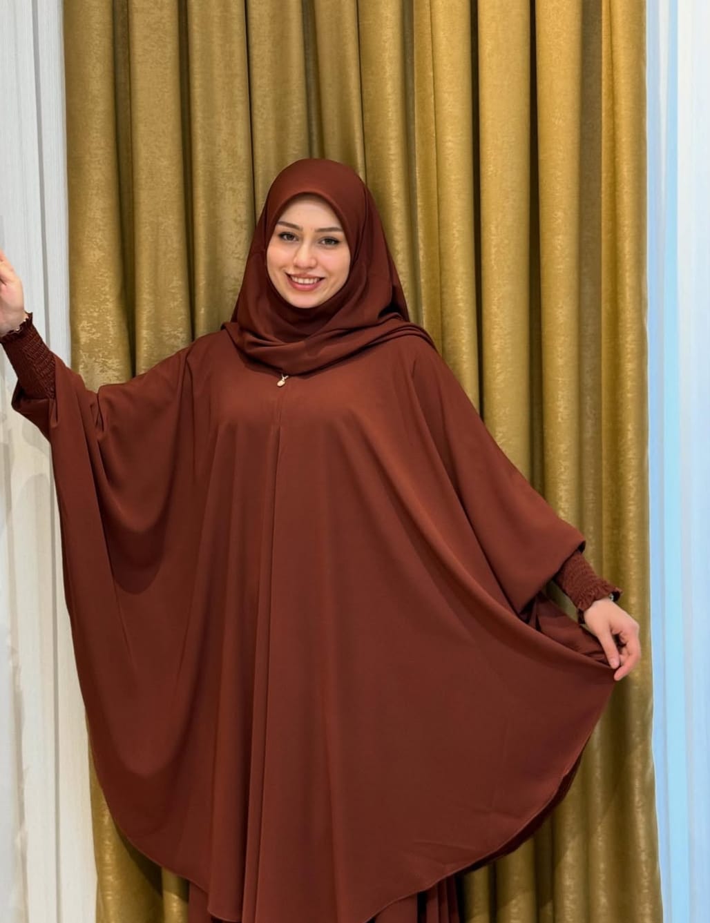 Product Title: 3-Piece Modest Khimar Set – Elegant Butterfly Khimar with Skirt & Headscarf