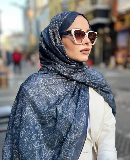 Elegant Silk paisley hijabs